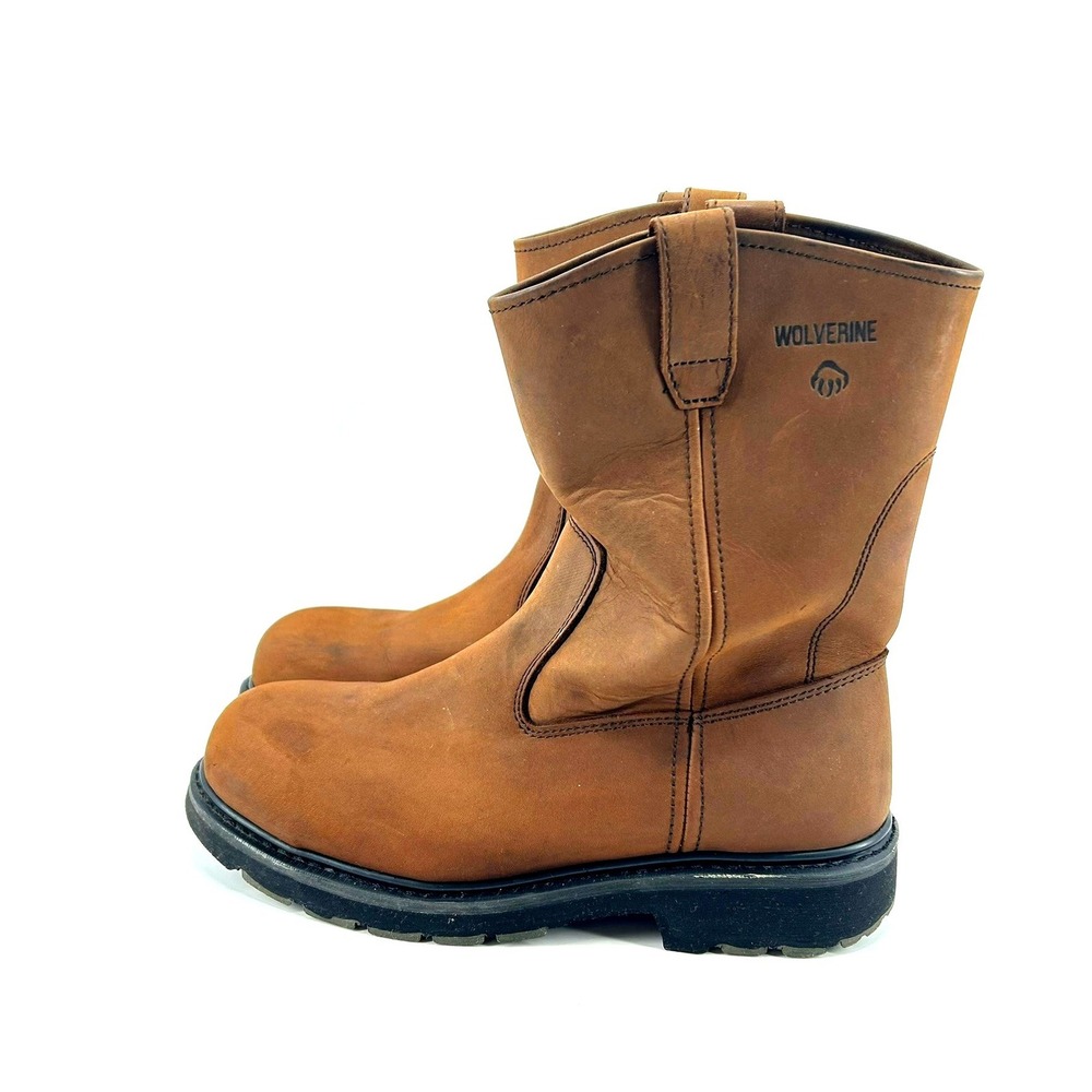 Wolverine Men's 12M Nubuck Brown Leather Steel Toe Work Boots Wellington W04707